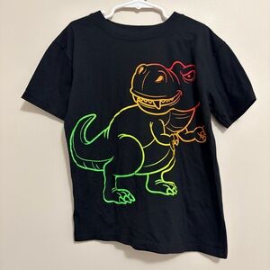 Blue Theory Black Tee with Colorful Dinosaur Design Boys Size 7
